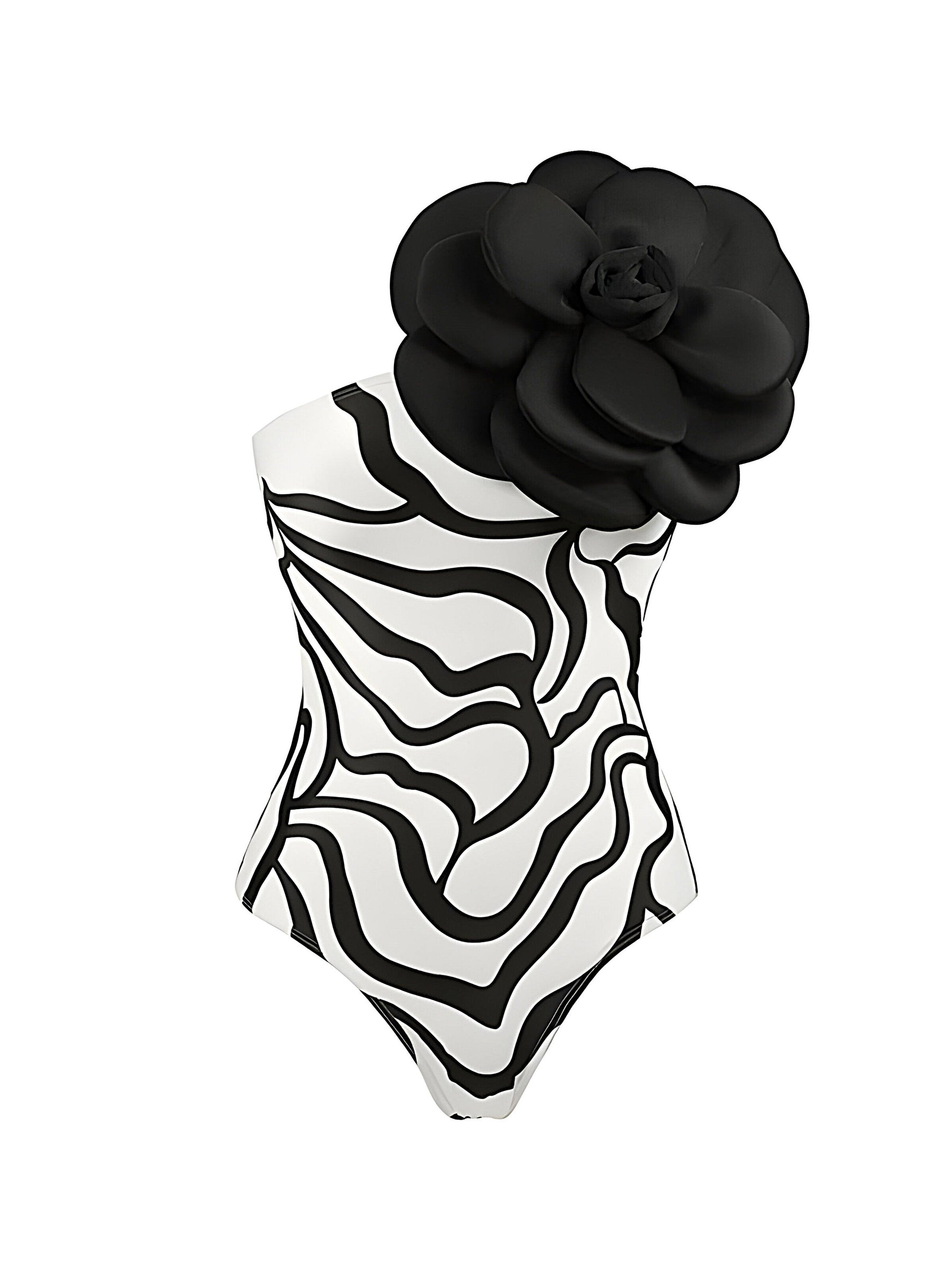 BANXEAU - Floral Neckline One Piece