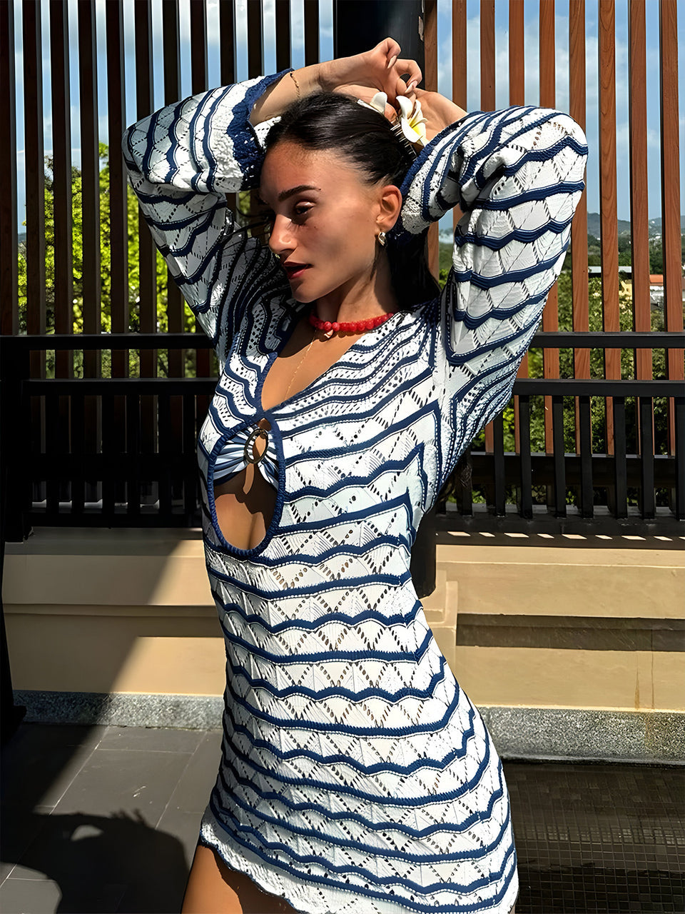 Avery - Blue Wave Cut Out Dress