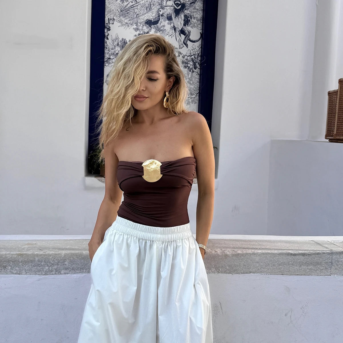 LAURA - Choco Strapless One Piece