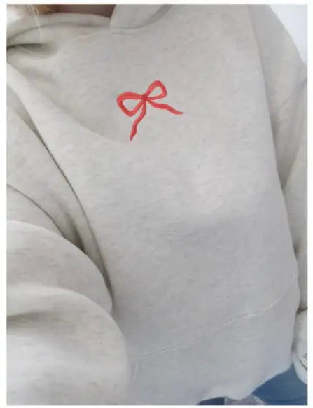 ATELIER BOW EMBROIDERED OVESIZED HOODY