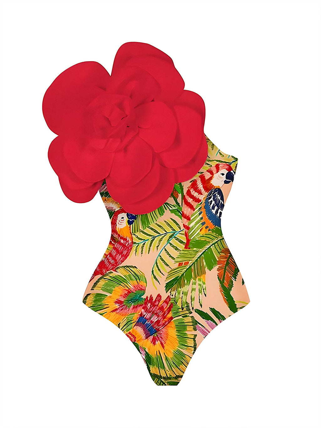 BANXEAU - Floral Neckline One Piece