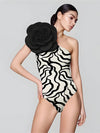 BANXEAU - Floral Neckline One Piece